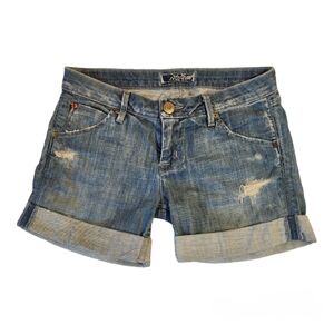 Hudson Shorts Womens Light Denim Cuffed Size 27 Light Blue